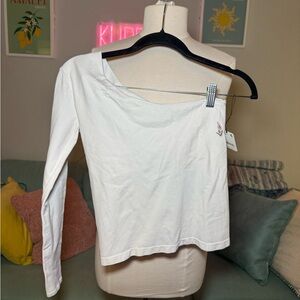 Free People White Long Sleeve Top